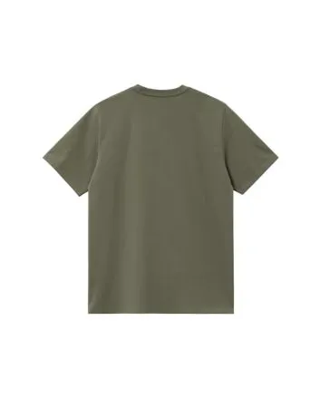 Camiseta Carhartt WIP Chase verde Leaf con logo dorado para hombre