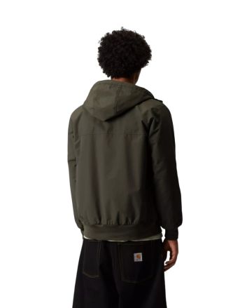 Hombre con Chaqueta impermeable con capucha Carhartt WIP Hooded Sail Jacket Verde Ciprés - Negro