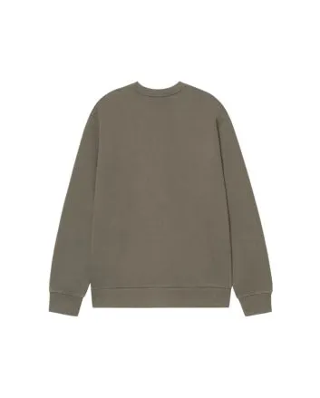 Sudadera Carhartt WIP Script Embroidery verde hoja con logo bordado en blanco para hombre