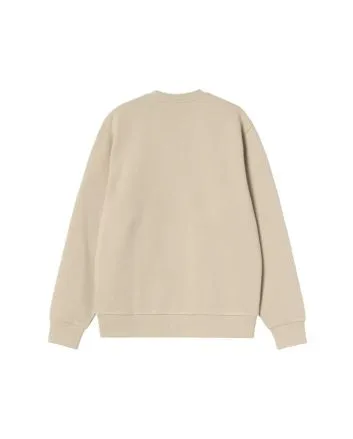 Sudadera Carhartt WIP Script Embroidery beige Barchan/White para hombre