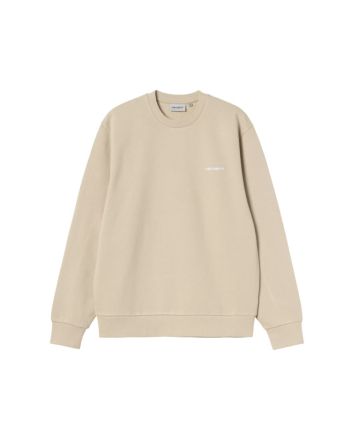 Sudadera Carhartt WIP Script Embroidery beige Barchan/White para hombre
