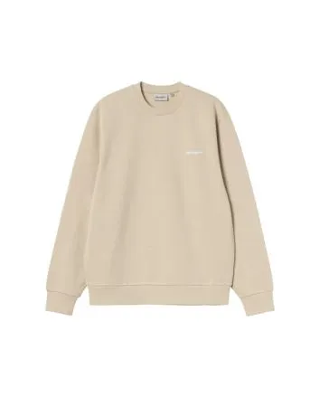 Sudadera Carhartt WIP Script Embroidery beige Barchan/White para hombre