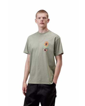 Hombre con camiseta Carhartt WIP Stacked Grapes verde Shady Green