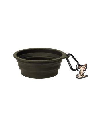 Bebedero portátil para perro Carhartt WIP Wild Dog Foldable Bowl Verde con mosquetón