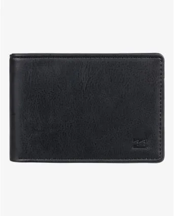 Cartera de cuero sintético con triple hoja Billabong Vacant PU Negra para hombre