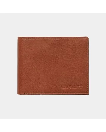Cartera de piel sintética con doble hoja Carhartt WIP Card Wallet Cognac para hombre
