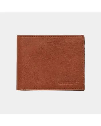 Cartera de piel sintética con doble hoja Carhartt WIP Card Wallet Cognac para hombre