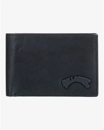 Cartera de cuero de triple hoja Arch Leather Wallet Negra para hombre