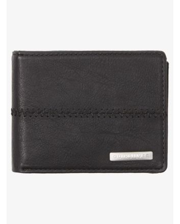 Cartera de triple hoja Quiksilver Stitchy negra para hombre