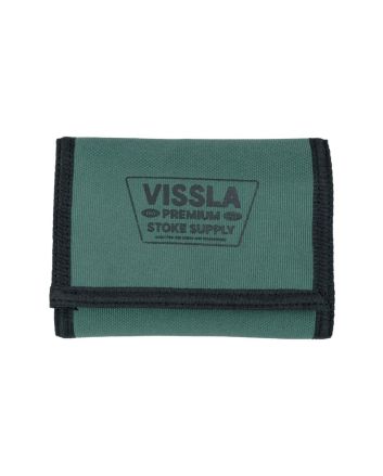 Cartera de triple pliegue Vissla Stoke Supply Wallet color verde jade