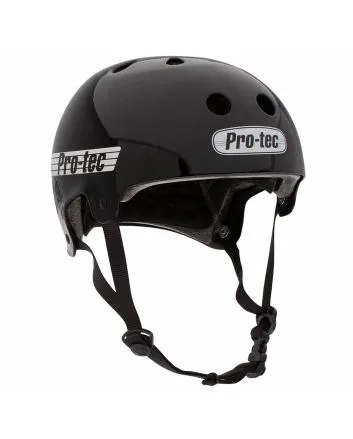 Casco de protección para Skate o BMX Pro-Tec Old School negro brillante para adulto 
