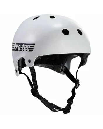 Casco para skate o bmx Pro-Tec Old School Blanco Brillante para adulto