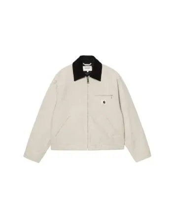 Cazadora Carhartt WIP OG Detroit Jacket para mujer en color beige flor de sal con cuello de pana negra