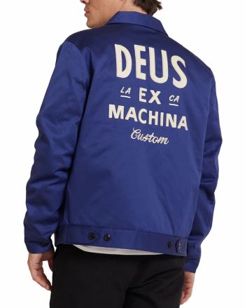Hombre con Cazadora Deus Ex Machina Workwear Jacket 2.0 Azul Mecánico