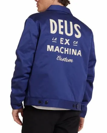 Hombre con Cazadora Deus Ex Machina Workwear Jacket 2.0 Azul Mecánico
