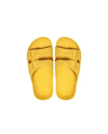 Chanclas ecológicas Cacatoès Kids Rio de Janeiro en color mostaza para niño