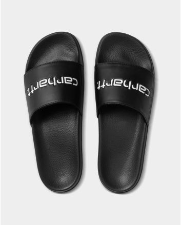 Chlancas Slider Carhartt WIP Slippers en color negro y blanco Unisex
