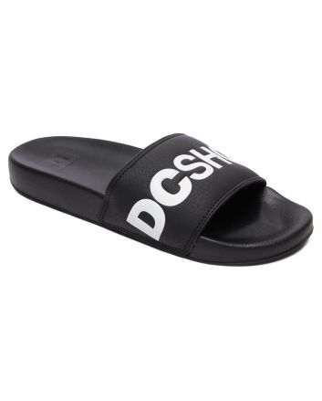 Chanclas Slider DC Shoes Slide negras y blancas para hombre