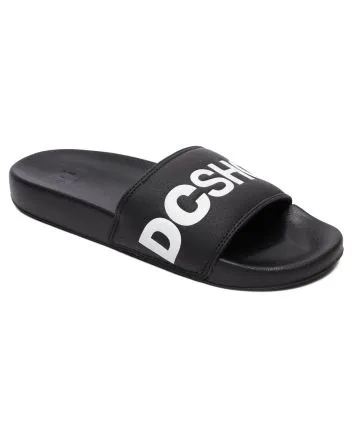 Chanclas Slider DC Shoes Slide negras y blancas para hombre