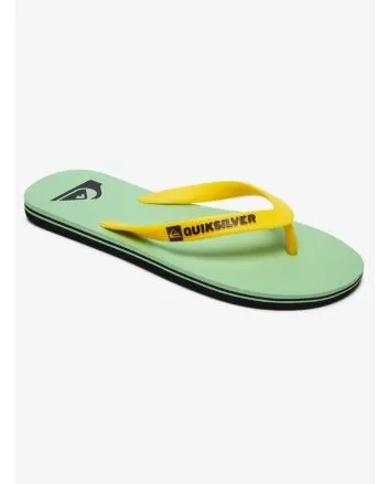 Chanclas Quiksilver Molokai verdes con detalles en negro y amarillo para hombre 
