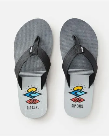 Chanclas Rip Curl Ripper Negras y Grises para hombre