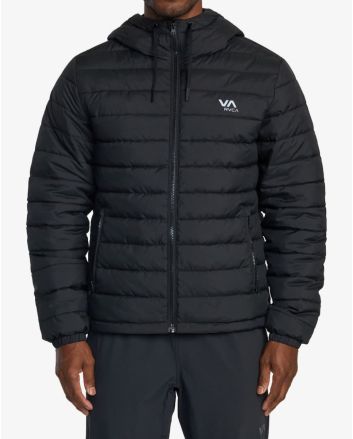 Hombre con Chaqueta acolchada e impermeable con capucha RVCA Packable Puffa Negra 