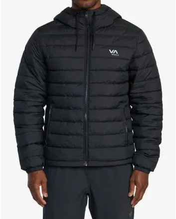 Hombre con Chaqueta acolchada e impermeable con capucha RVCA Packable Puffa Negra 