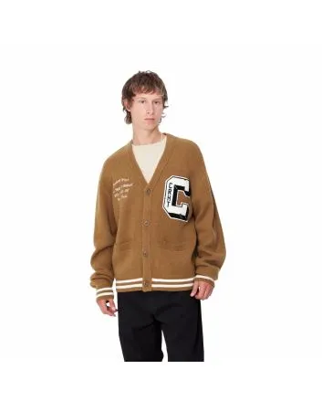 Hombre con cárdigan Carhartt WIP Brown Ducks Marrón y Blanco Cera