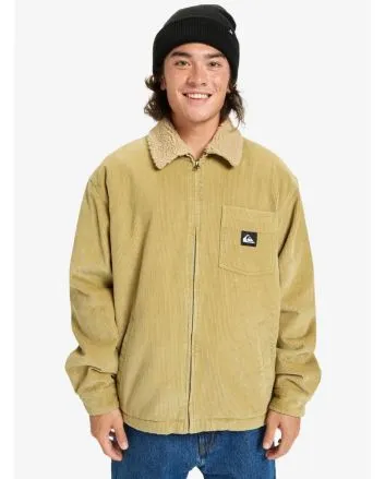 Hombre con chaqueta de pana Quiksilver DNA Sherpa Harrington Beige 