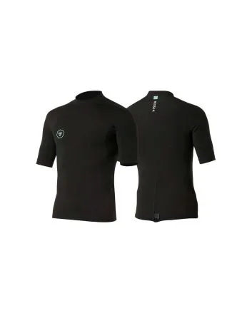 Top de neopreno con manga corta y cremallera posterior Vissla 7 Seas 1mm Negro para hombre