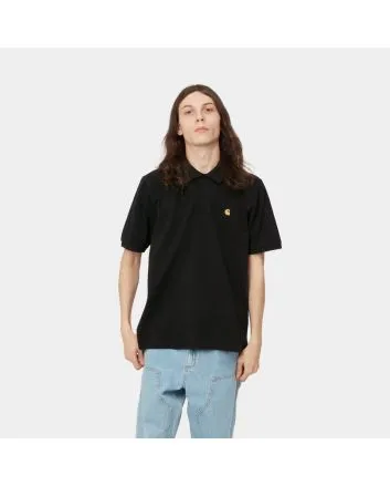 Hombre con polo de manga corta Carhartt WIP Chase Pique negro