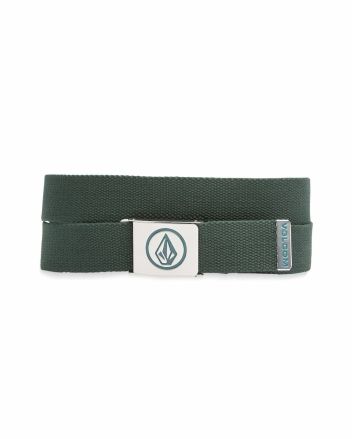 Volcom, cinturón Circle Web verde escarabajo para hombre