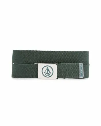 Volcom, cinturón Circle Web verde escarabajo para hombre