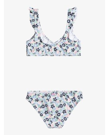 Conjunto de bikini bralette Roxy Dreamer Azul con estampado floral para niñas de 6 a 16 años