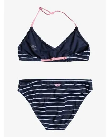 Conjunto de bikini triangular Roxy Bico Basic Stripe Azul Marino para Niñas 6-16 años