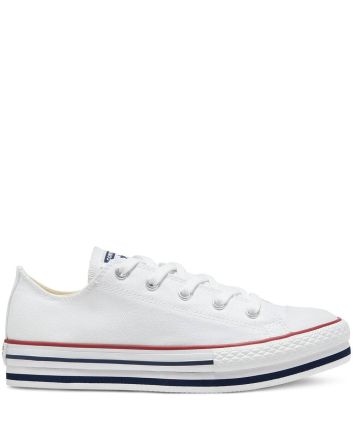 Zapatillas Converse Everyday con plataforma Chuck Taylor All Star Low Top Blancas para niño