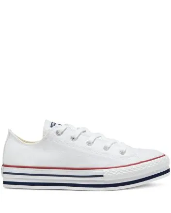 Zapatillas Converse Everyday con plataforma Chuck Taylor All Star Low Top Blancas para niño