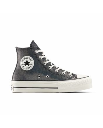 Zapatillas Converse de Plataforma Chuck Taylor All Star Lift Sparkle color Negro brillante y blanco para mujer