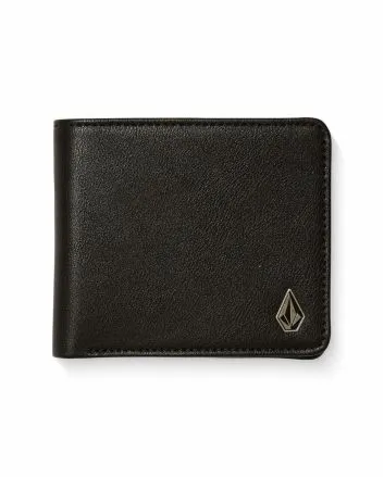 Cartera de cuero sintético Volcom Slim Stone PU Wallet Large negra