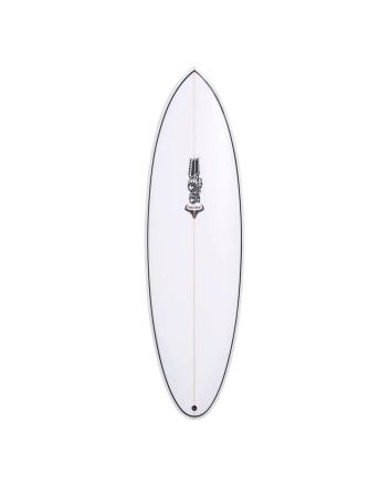 Tabla de Surf Funboard JS Bull Run PU 6'4 Blanca 42L Round Tail FCS II 5 Fin