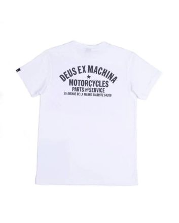Camiseta de Manga Corta Deus Ex Machina Biarritz Address blanca para Hombre 