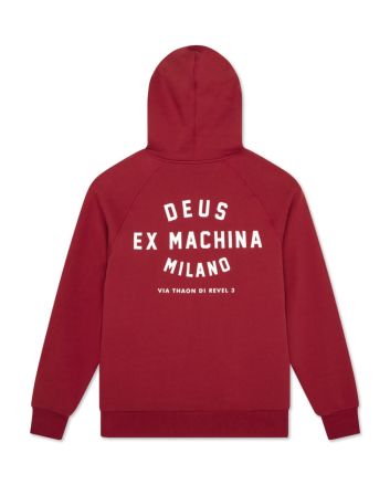 Sudadera Deus Ex Machina Milano Address Hoodie Roja para hombre
