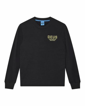 Camiseta de manga larga Deus Ex Machina Twin Negra para hombre