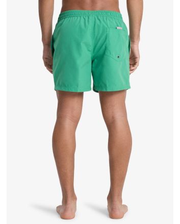 Hombre con short de natación Quiksilver Everyday Solid Volley 15 Verde Duende