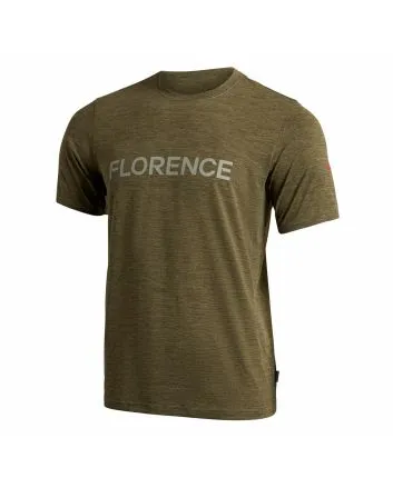 Florence Marine X camiseta Airtex Florence Logo verde oliva jaspeado para hombre