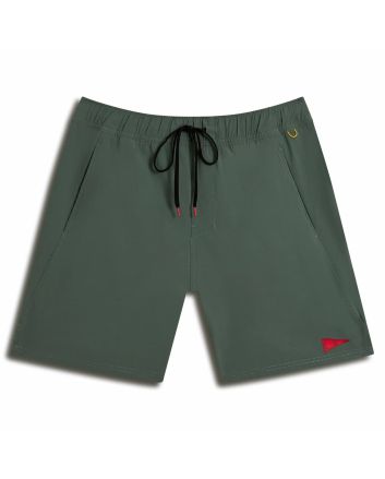 Pantalón corto Florence Marine X All Purpose Cordura Short en color verde Dark Sage, vista frontal con cintura ajustable