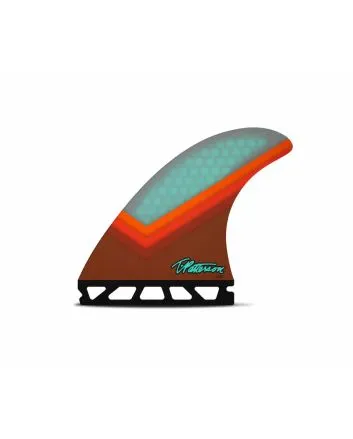 Quillas Surf Futures TP1 Honeycomb Tri-Fins L Teal-Orange-Brown
