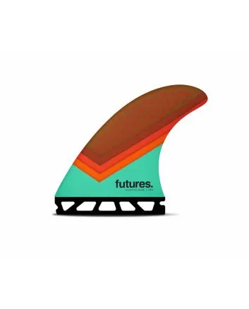 Quillas Surf Futures TP1 Honeycomb Tri-Fins L Teal-Orange-Brown