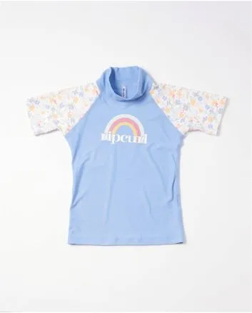 Camiseta de protección solar Rip Curl Golden Ditzy azul para niñas de 2 a 6 años