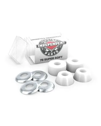 Pack 4 Gomas para eje Skate Independent Standard Cylinder Cushions Super Soft 78A Blancas